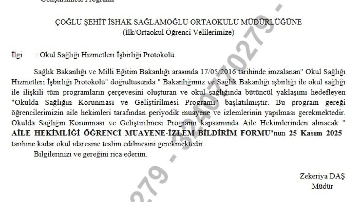 Okulda Sağlığın Korunması ve Geliştirilmesi Programı